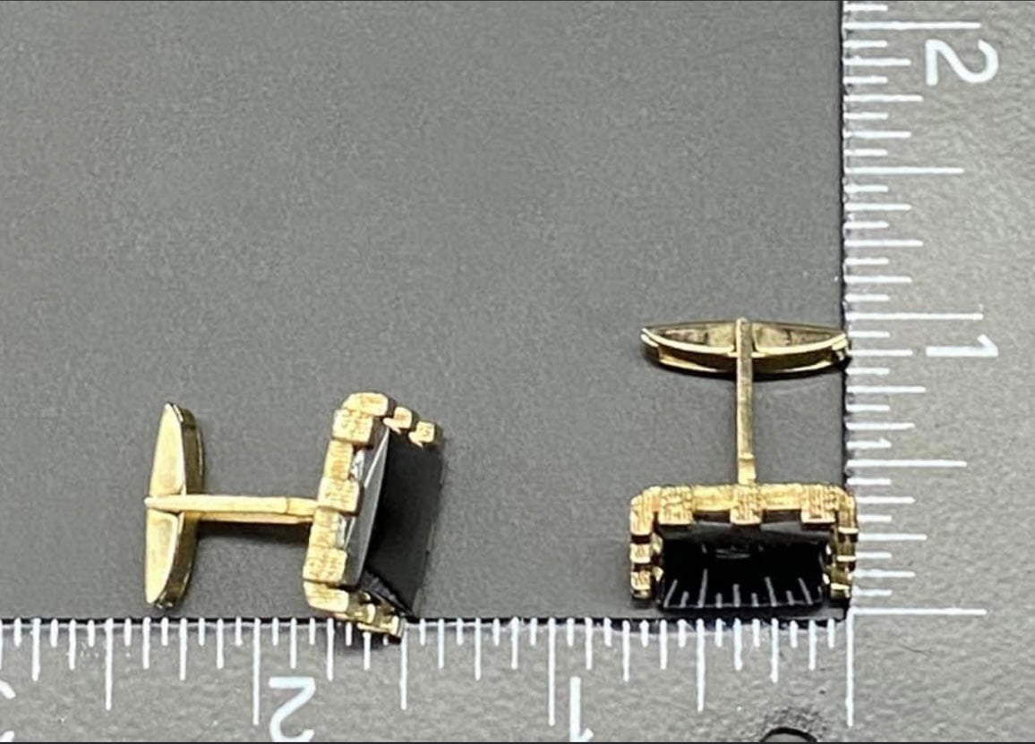 Vintage Black Glass Cufflinks