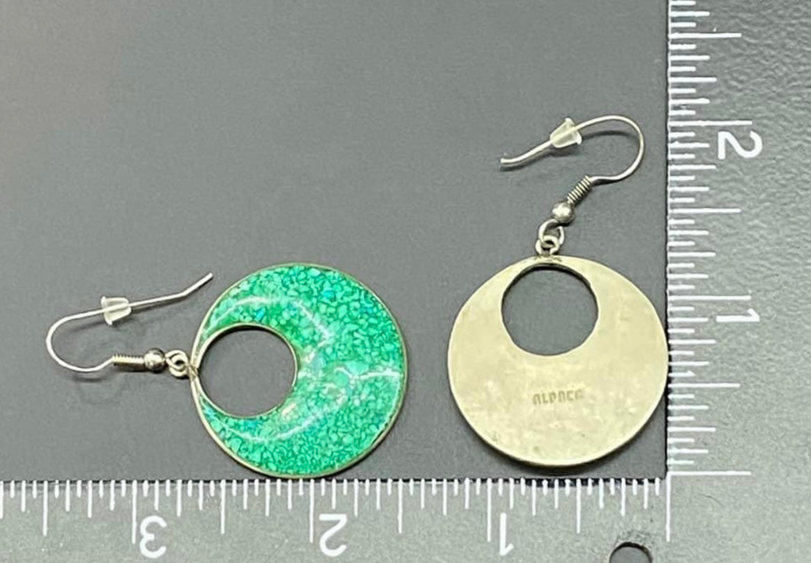 Alpaca Dyed Crushed Stone Earrings