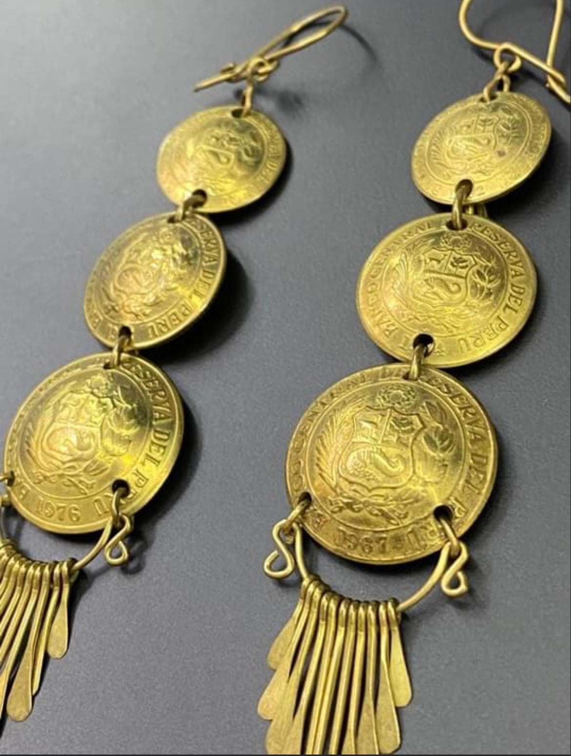 Peruvian Coin Earrings