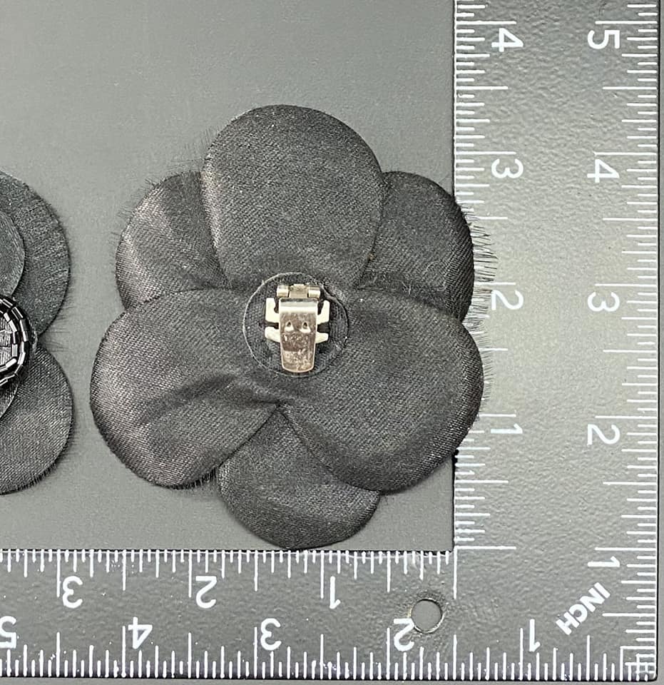 Black Flower Shoe Clips