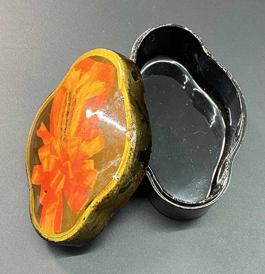 Painted Flower Trinket Box