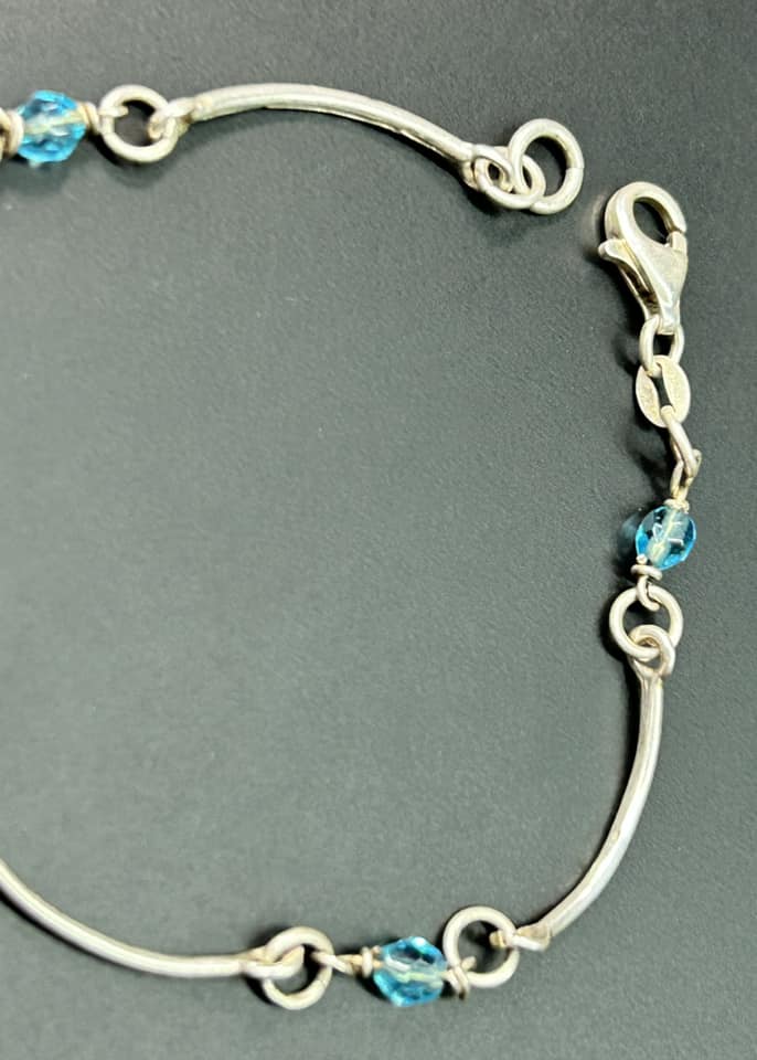 Sterling Silver Glass Bead Bracelet