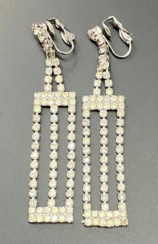 Rhinestone Clip Earrings