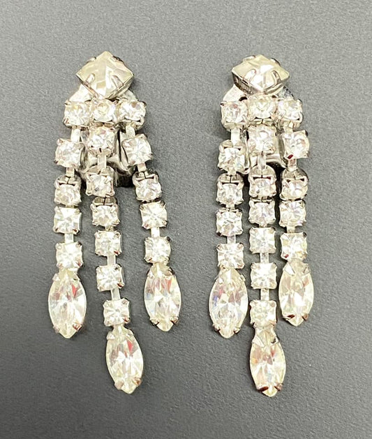 Rhinestone Clip Earrings
