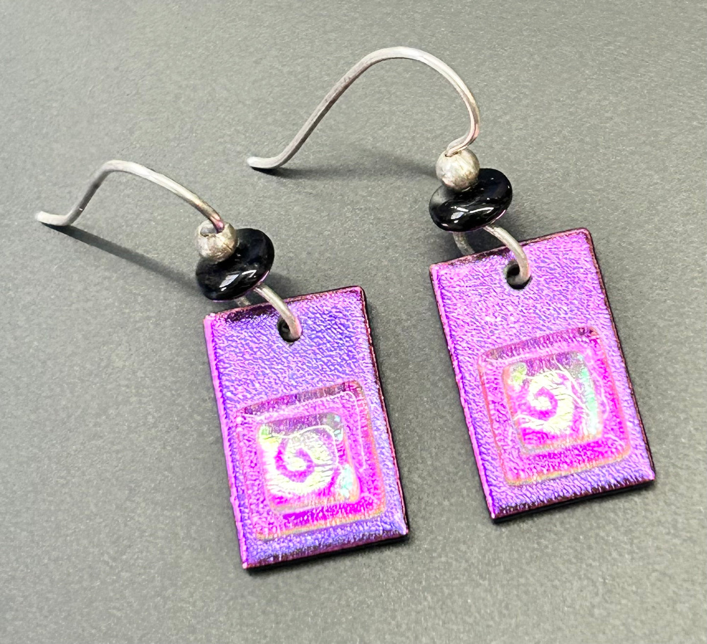 Sterling Silver Art Glass Earrings