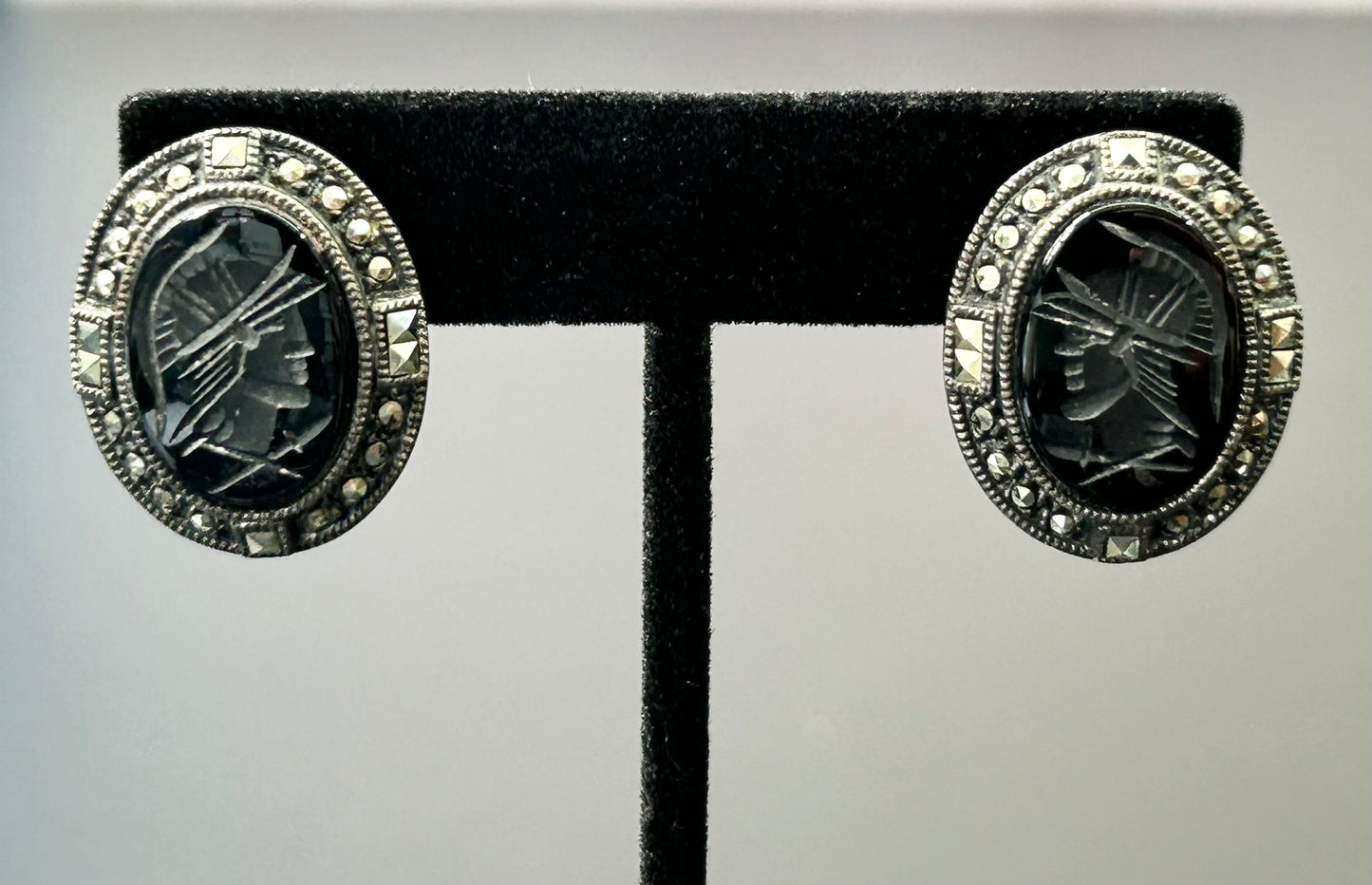 Judith Jack Sterling Silver Roman Centurion Earrings