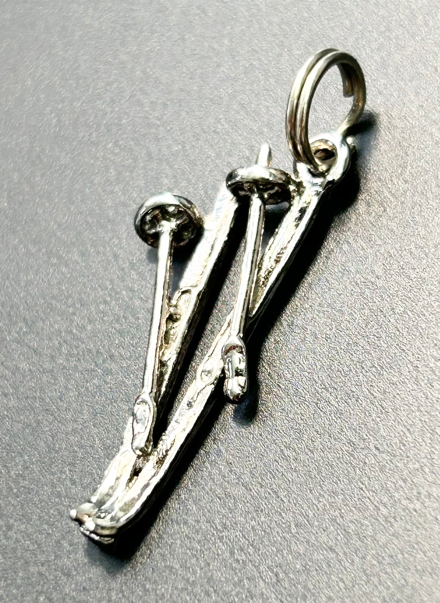 Sterling Silver Skis Charm or Charm