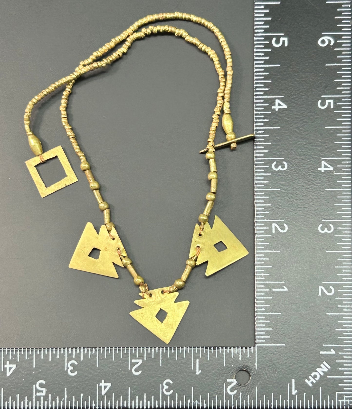 Geometric Brass Toggle Necklace