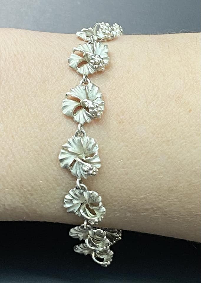 Sterling Silver Flower Bracelet