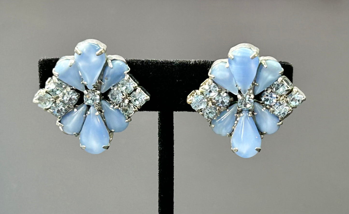 Vintage Rhinestone Clip Earrings
