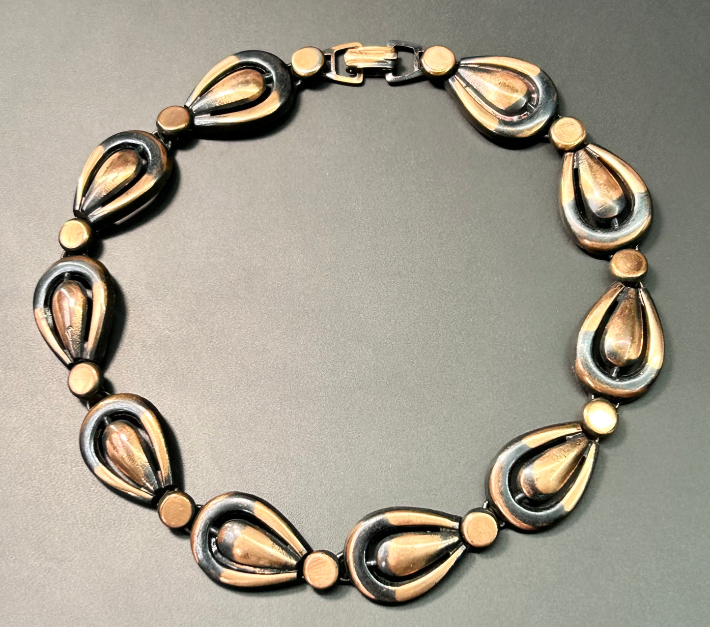 Vintage Copper Overlay Collar Necklace