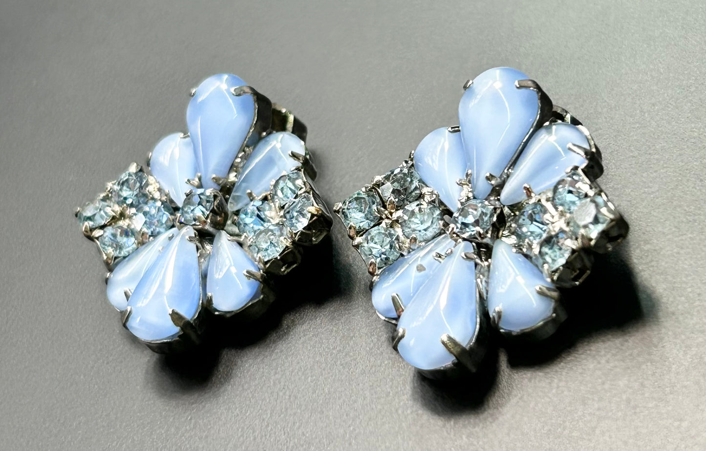 Vintage Rhinestone Clip Earrings