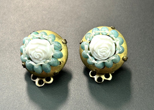 Vintage Beaded Clip Earrings
