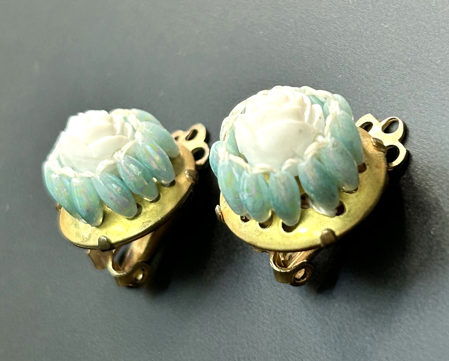 Vintage Beaded Clip Earrings