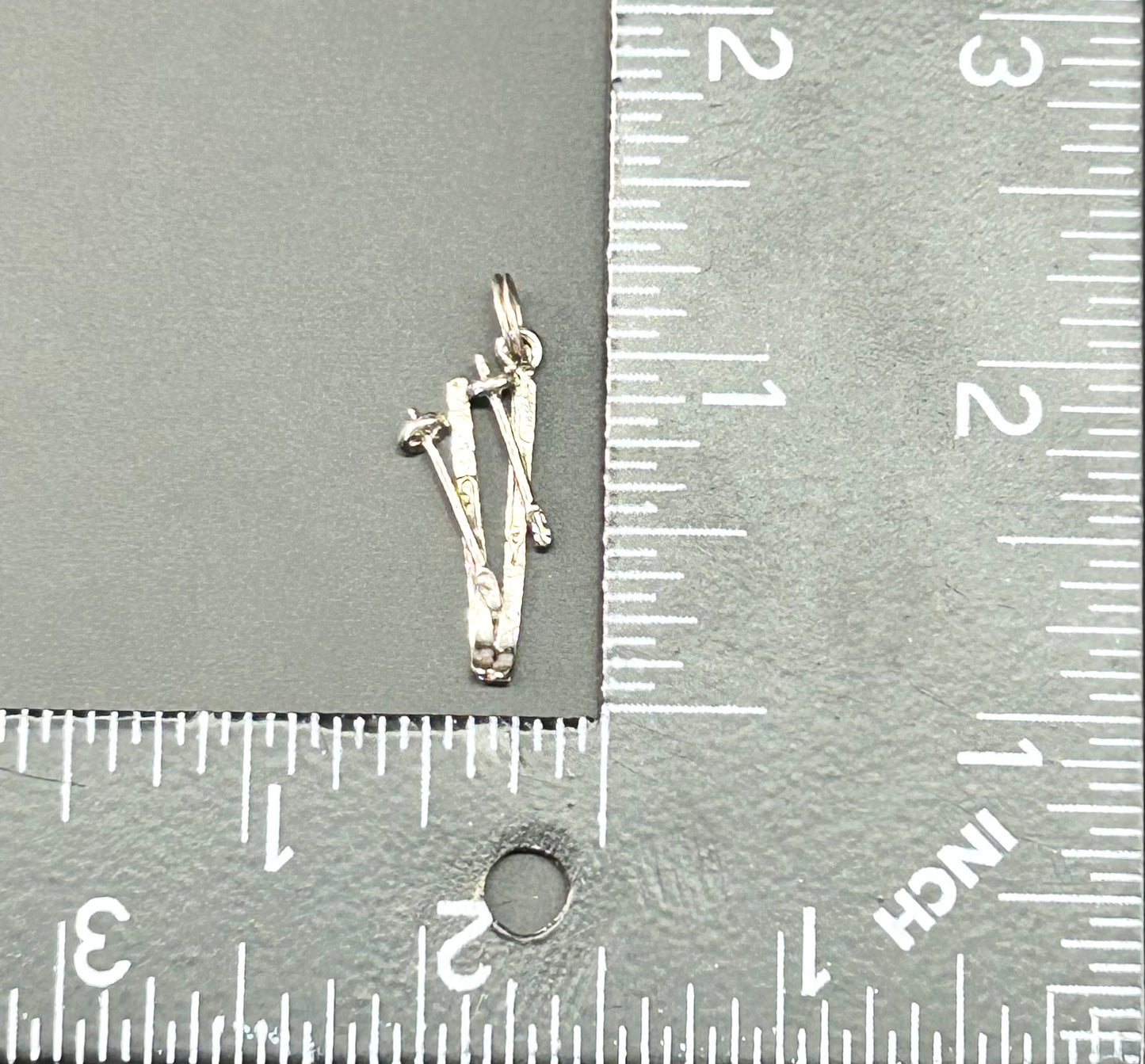 Sterling Silver Skis Charm or Charm