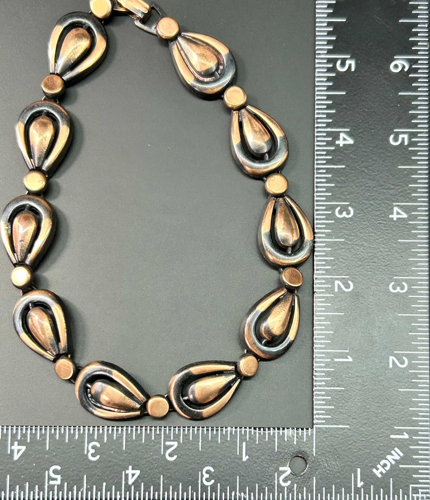 Vintage Copper Overlay Collar Necklace