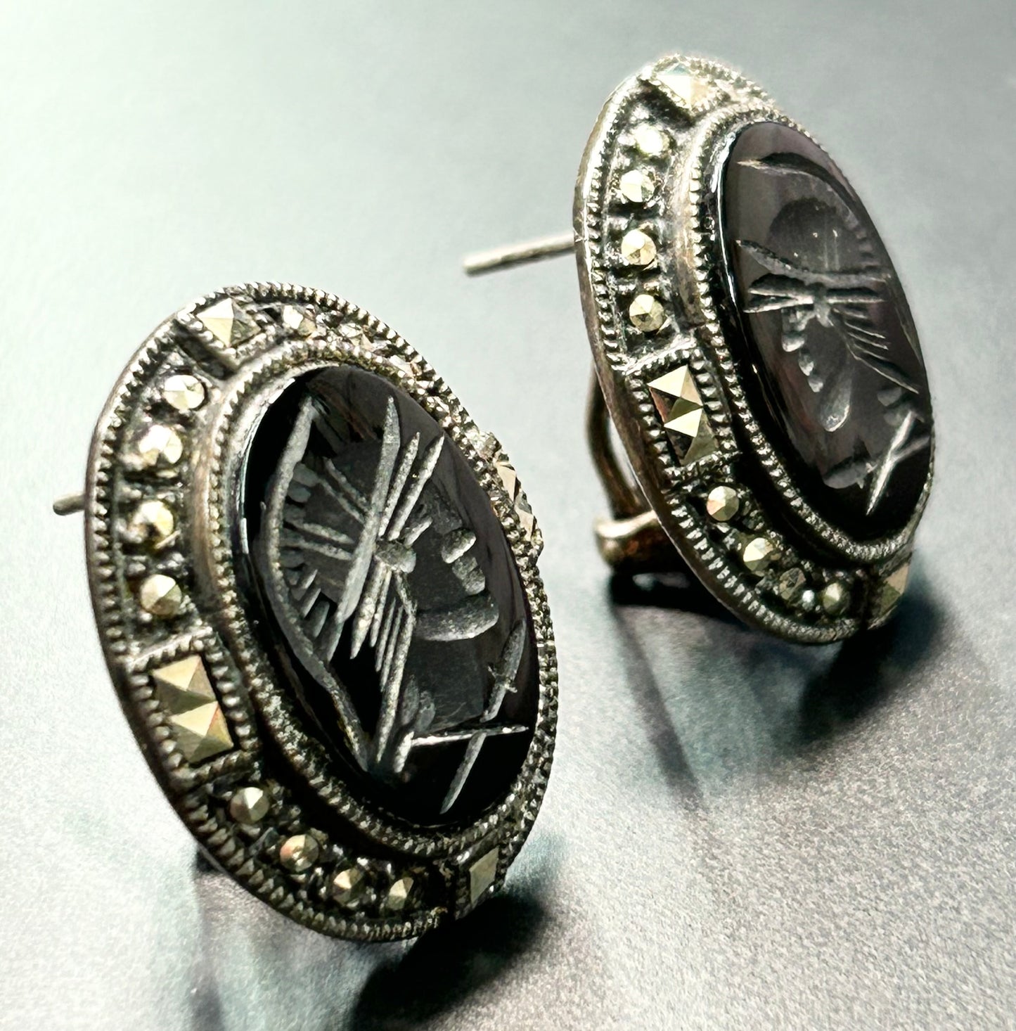 Judith Jack Sterling Silver Roman Centurion Earrings
