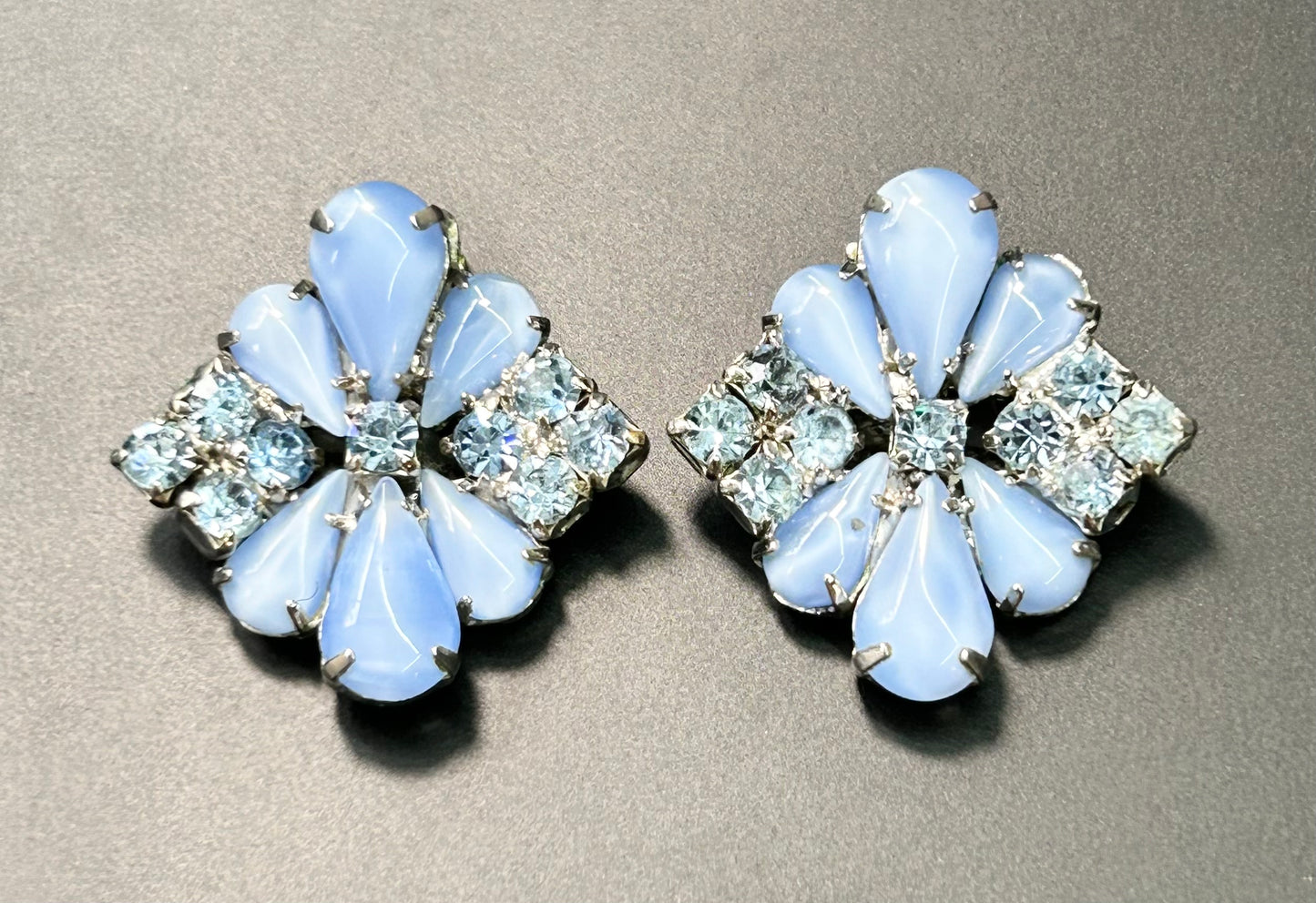Vintage Rhinestone Clip Earrings