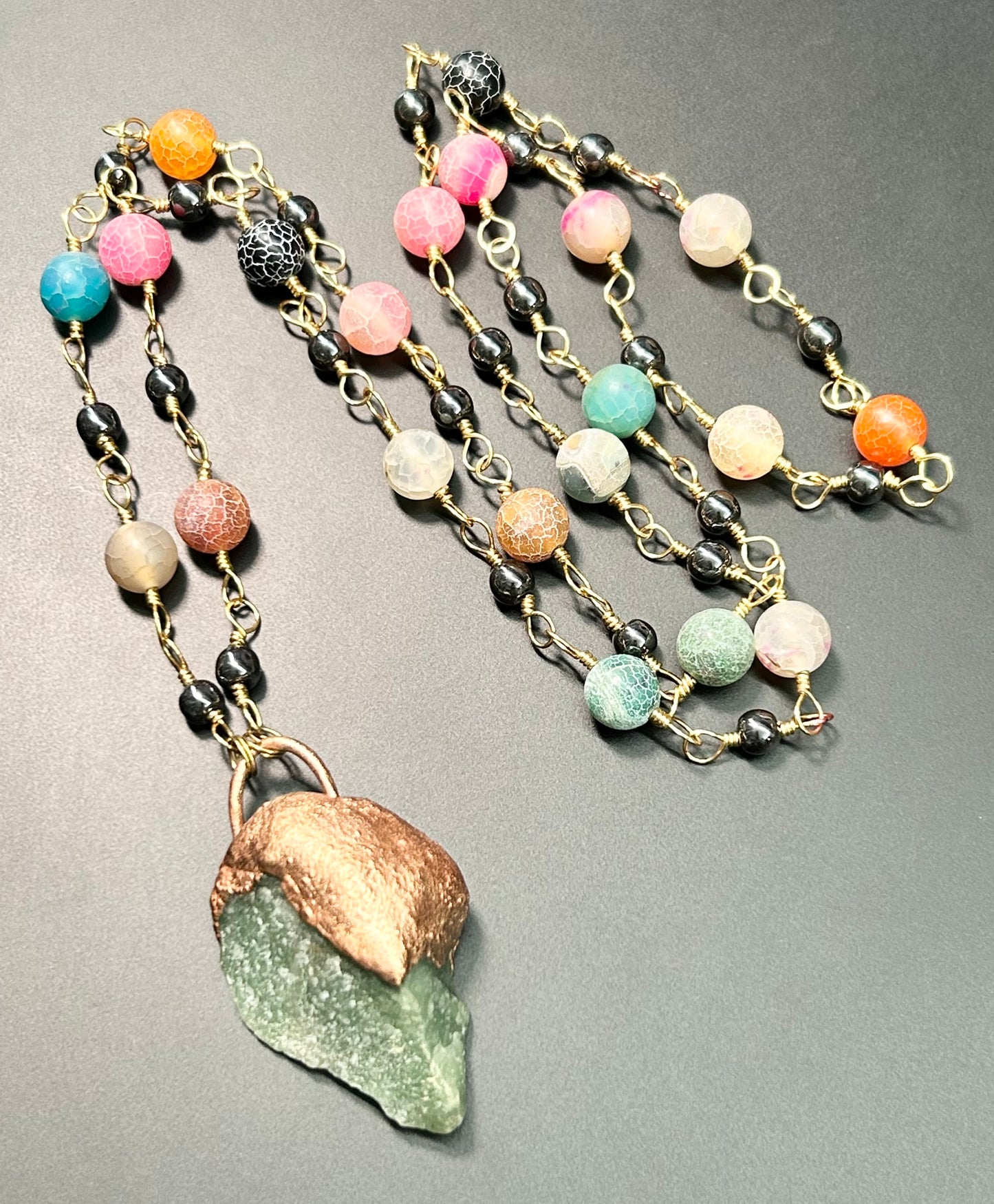 Raw Fluorite Agate Necklace
