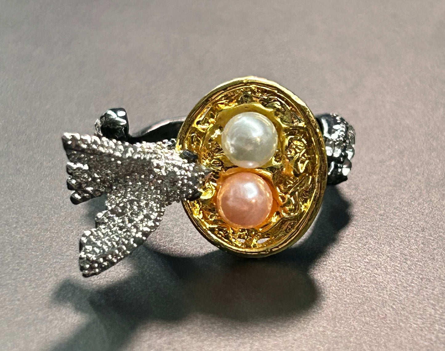 Rhinestone Bird's Nest Ring