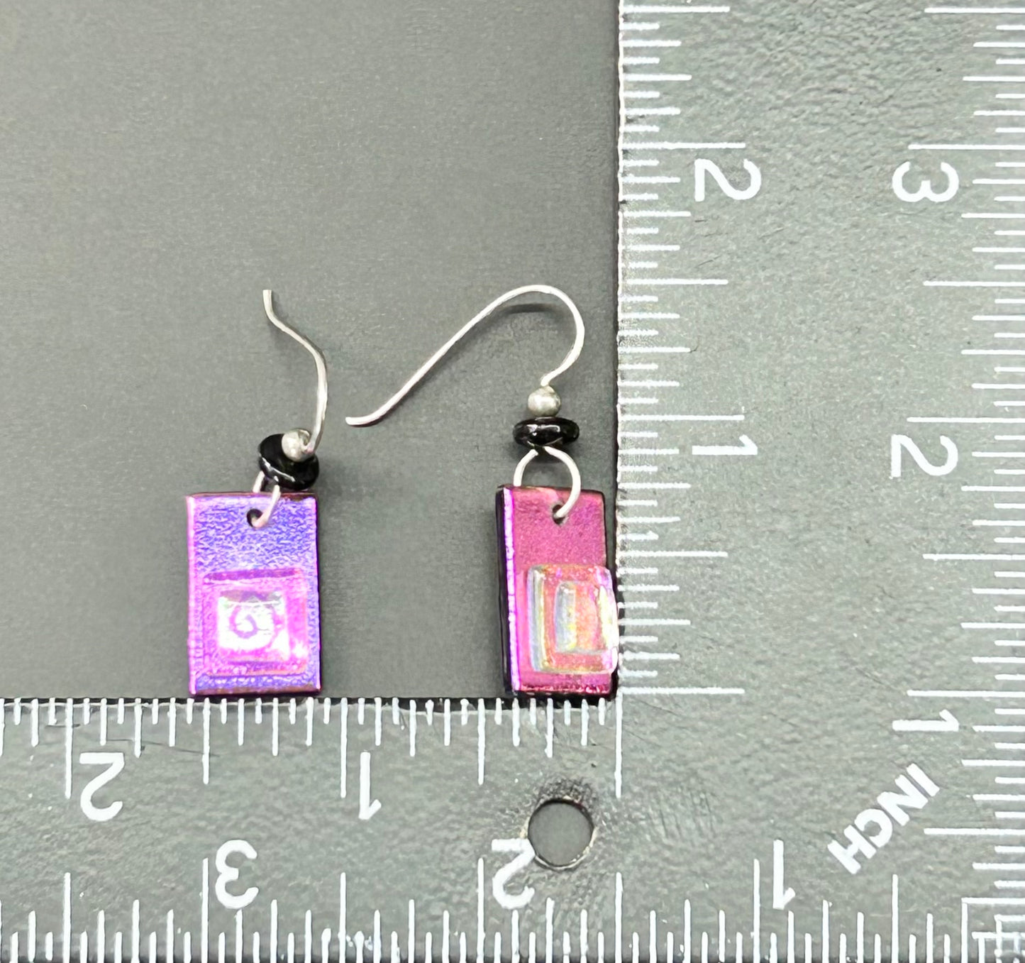 Sterling Silver Art Glass Earrings