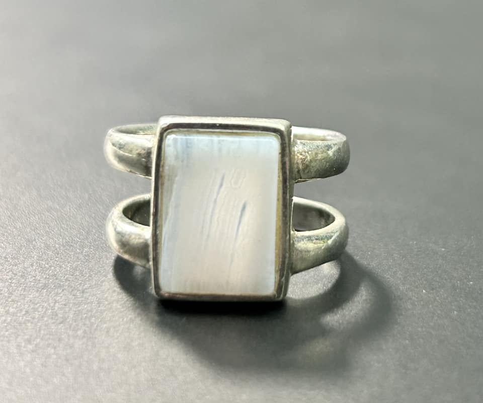 Sterling Silver Lace Agate Ring