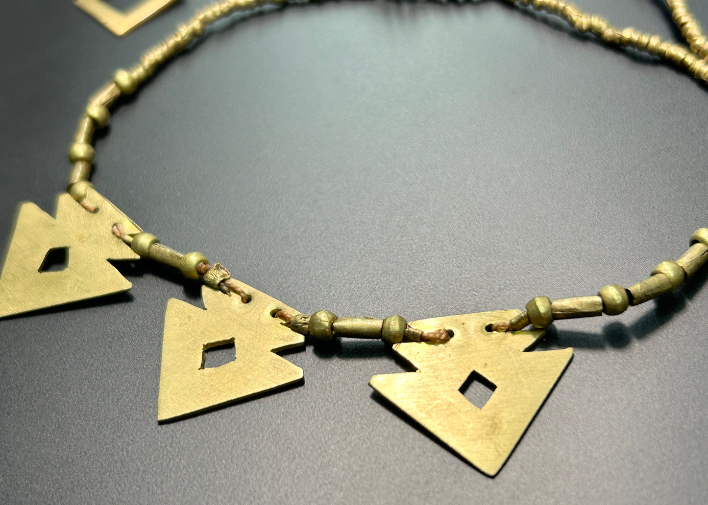 Geometric Brass Toggle Necklace