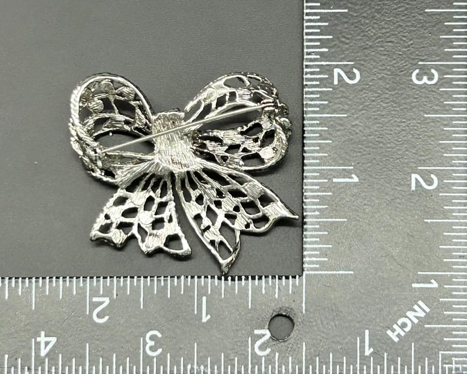 Rhinestone Bow Brooch
