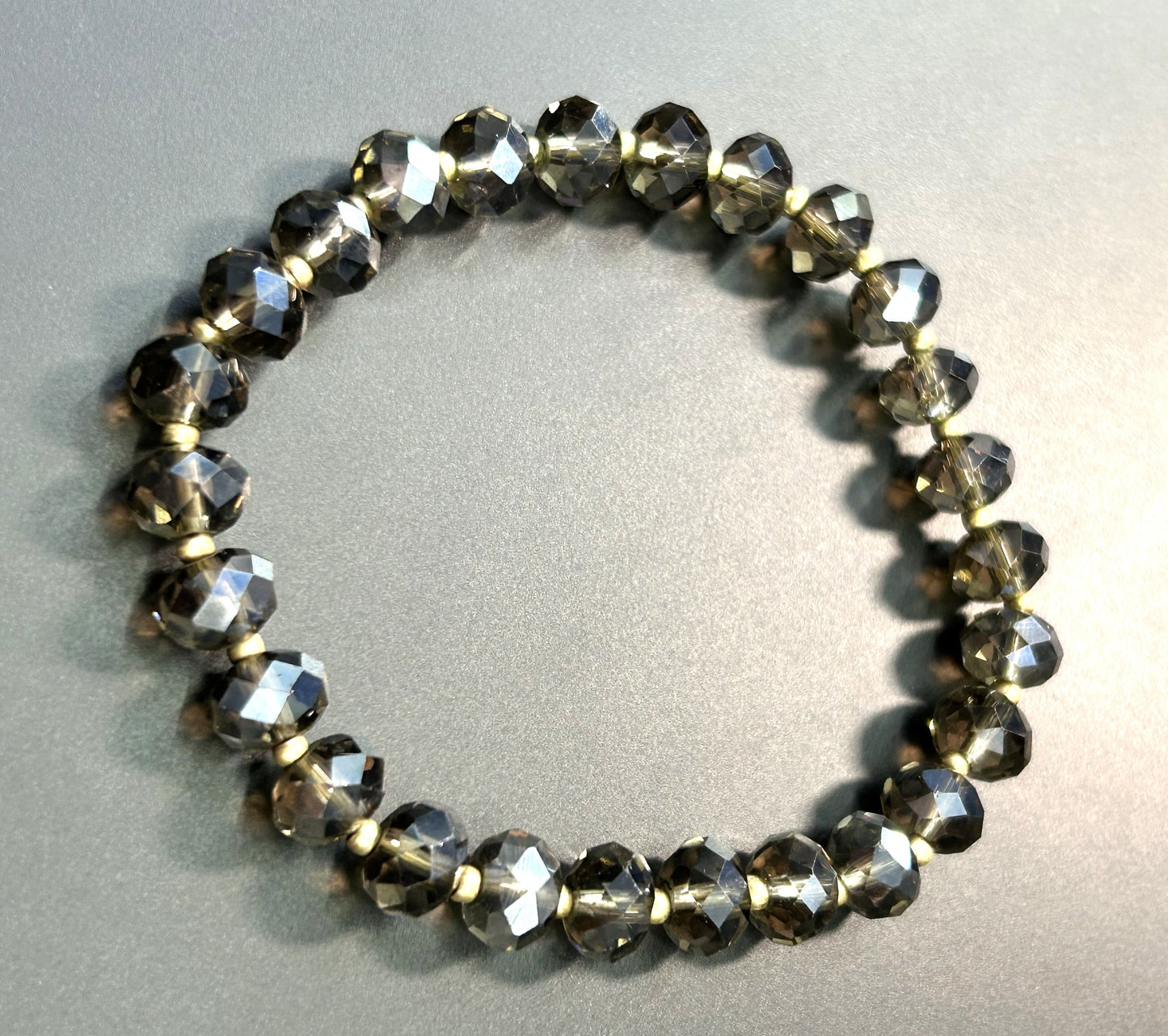 Faceted Glass Stretch Bracelet