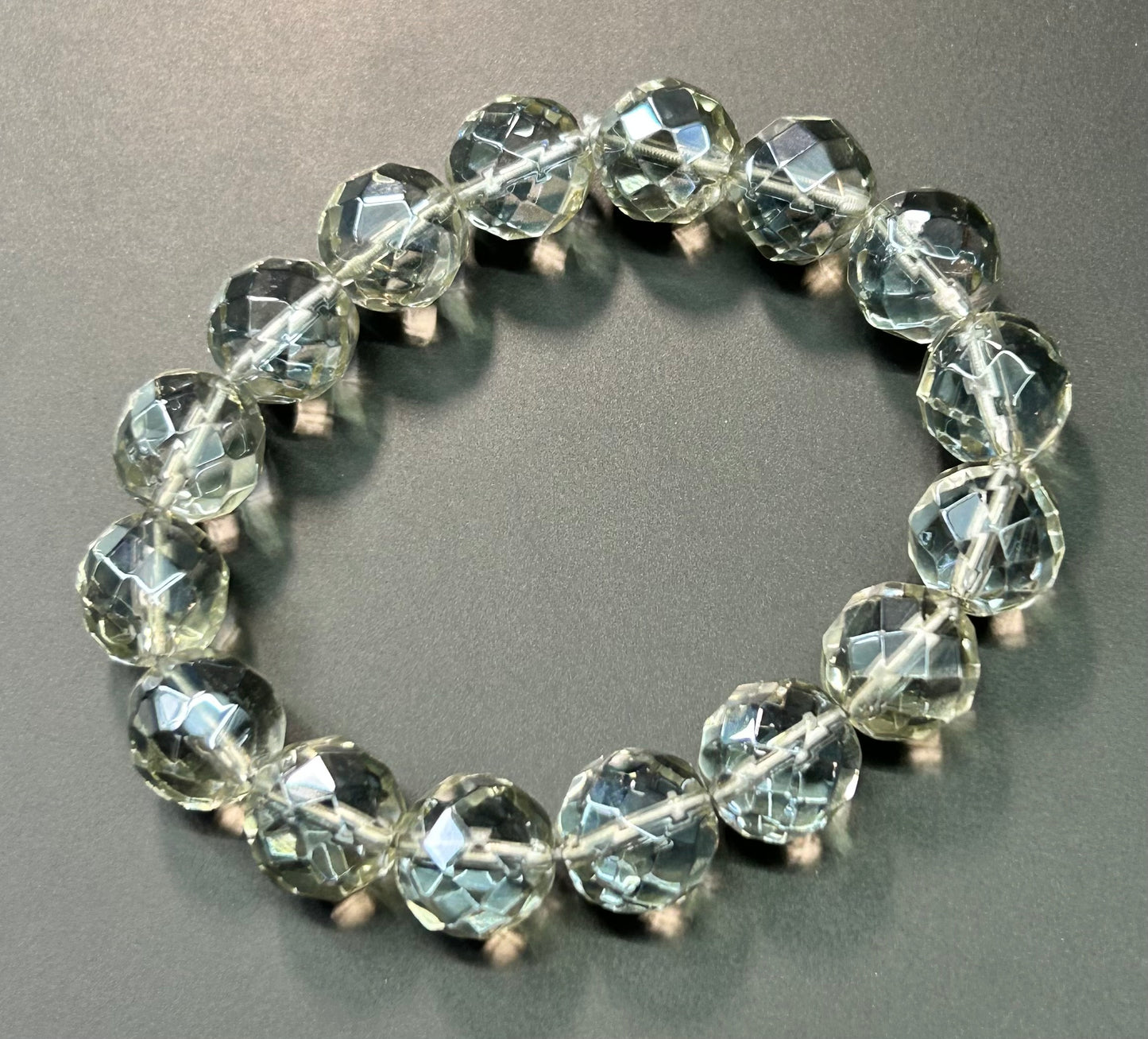 Faceted Glass Stretch Bracelet