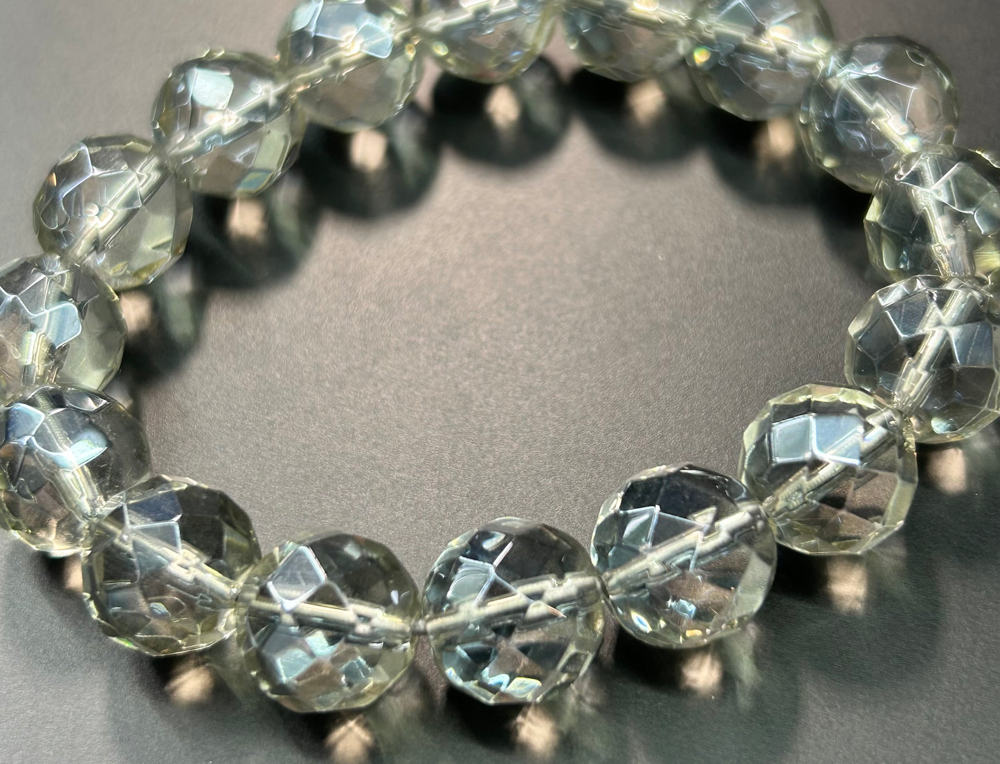 Faceted Glass Stretch Bracelet