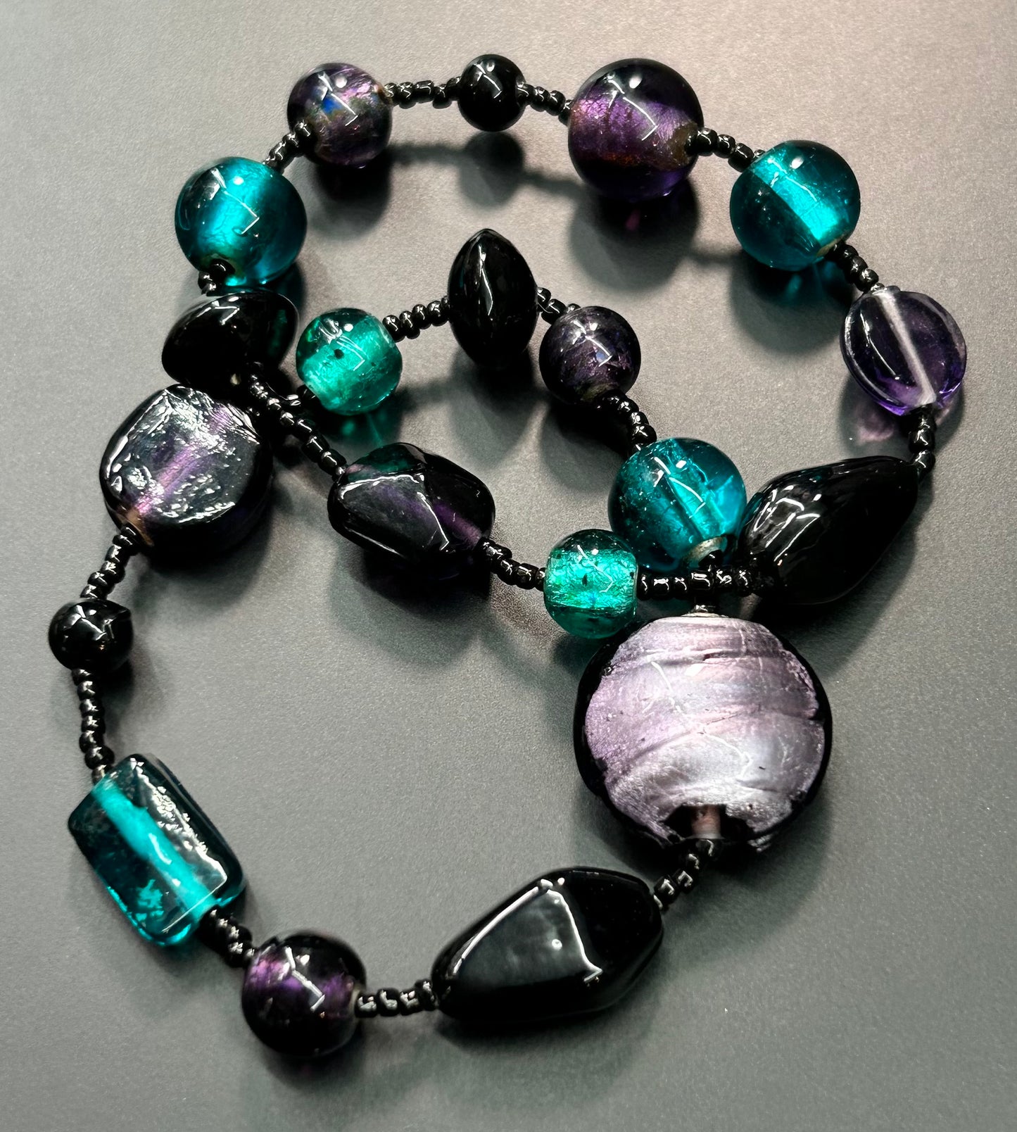 2 Glass Stretch Bracelets