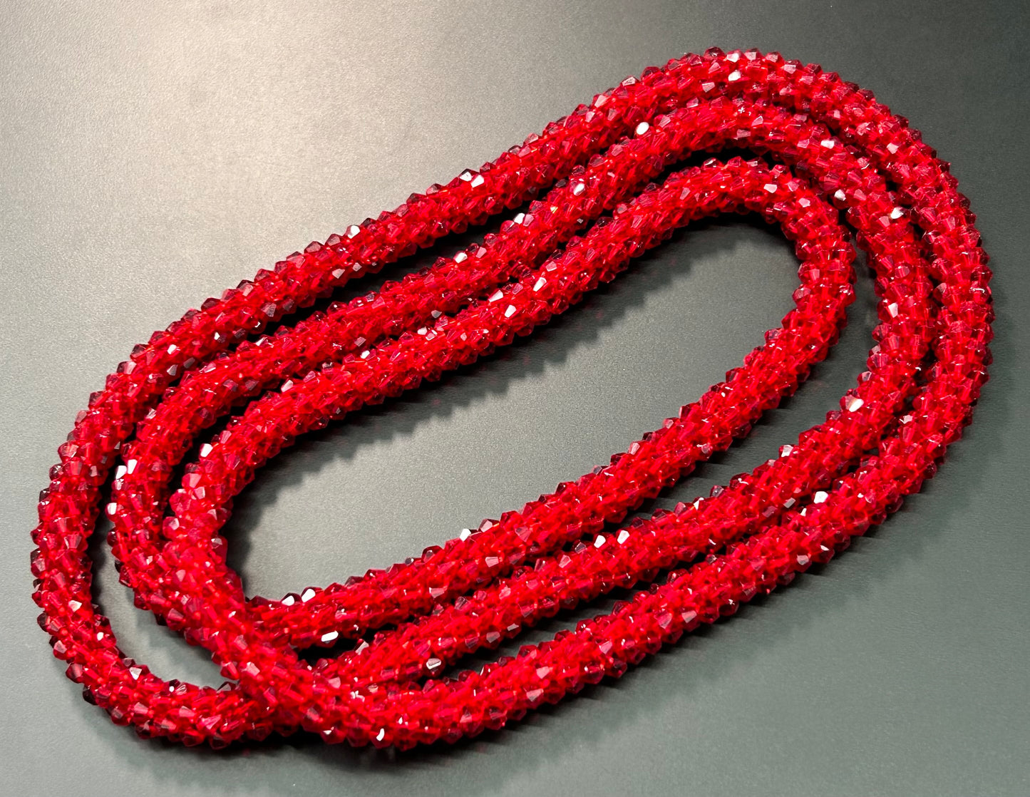 Long Faceted Glass Necklace