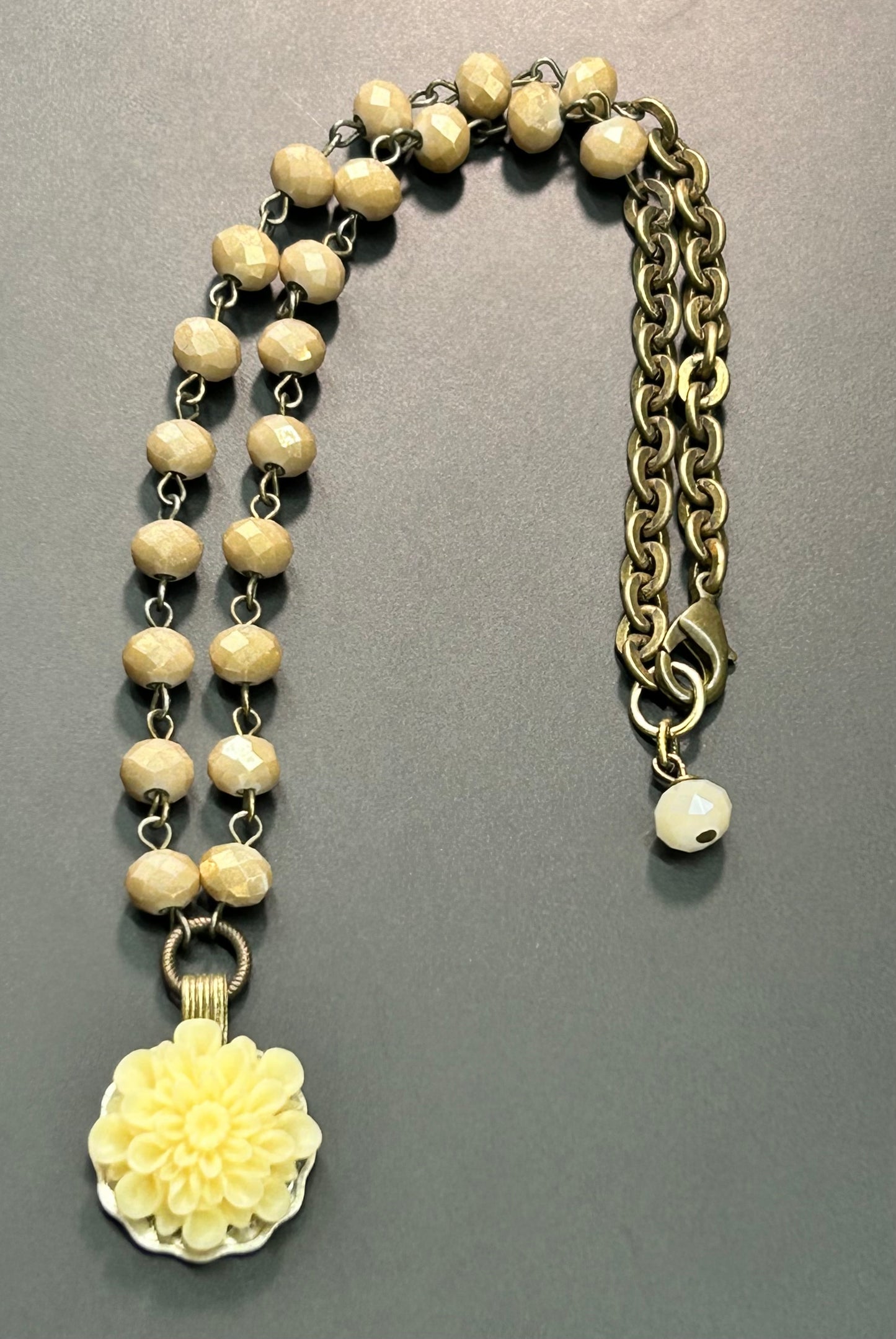 Glass Bead Flower Necklace