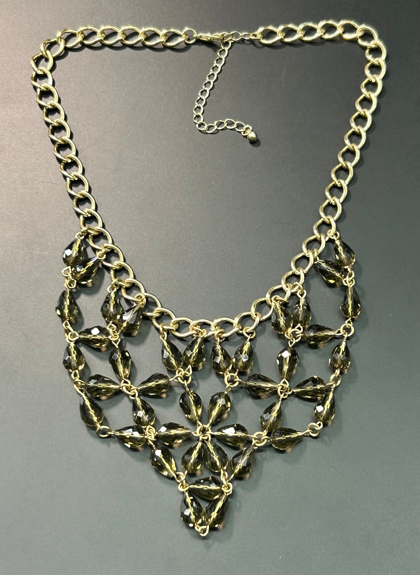 Gold Tone Glass Necklace