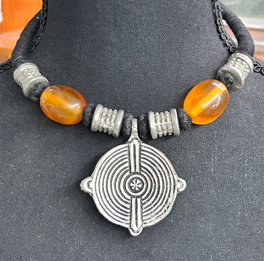 Silver Tone Tribal Necklace