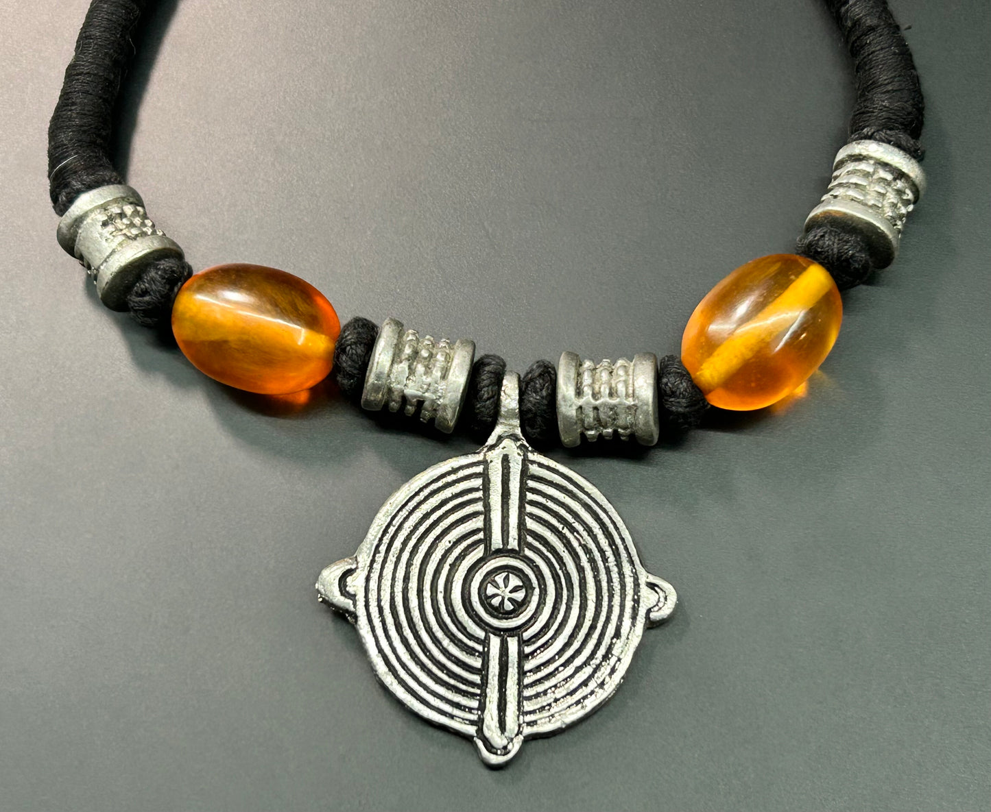 Silver Tone Tribal Necklace
