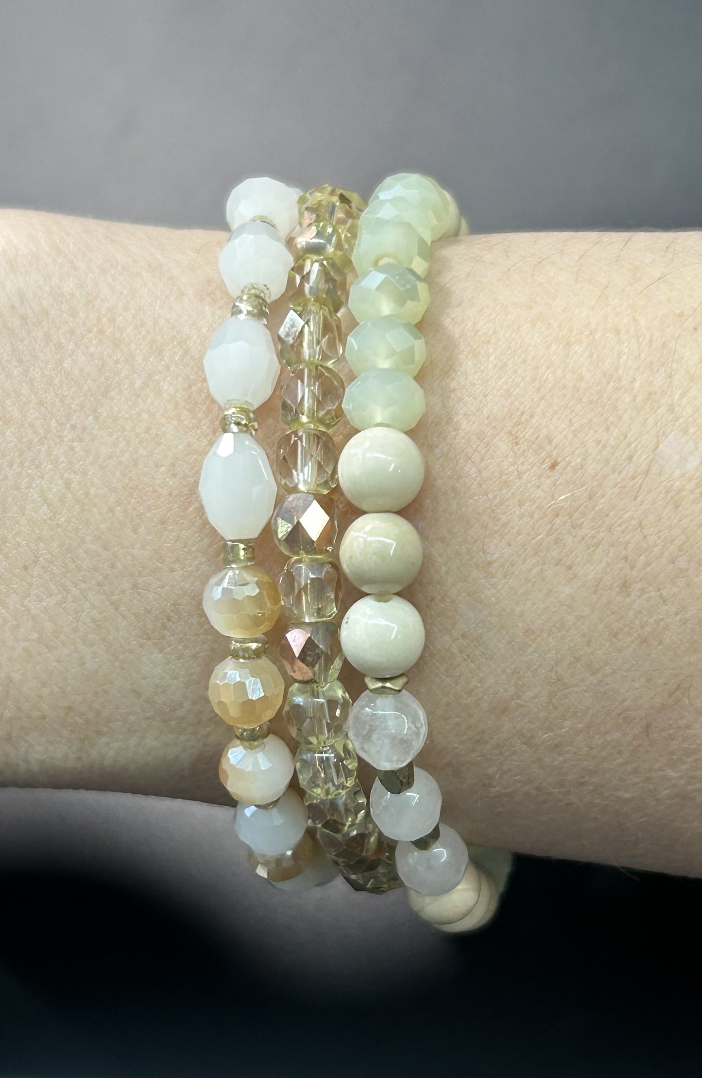 3 Faceted Glass Bracelets