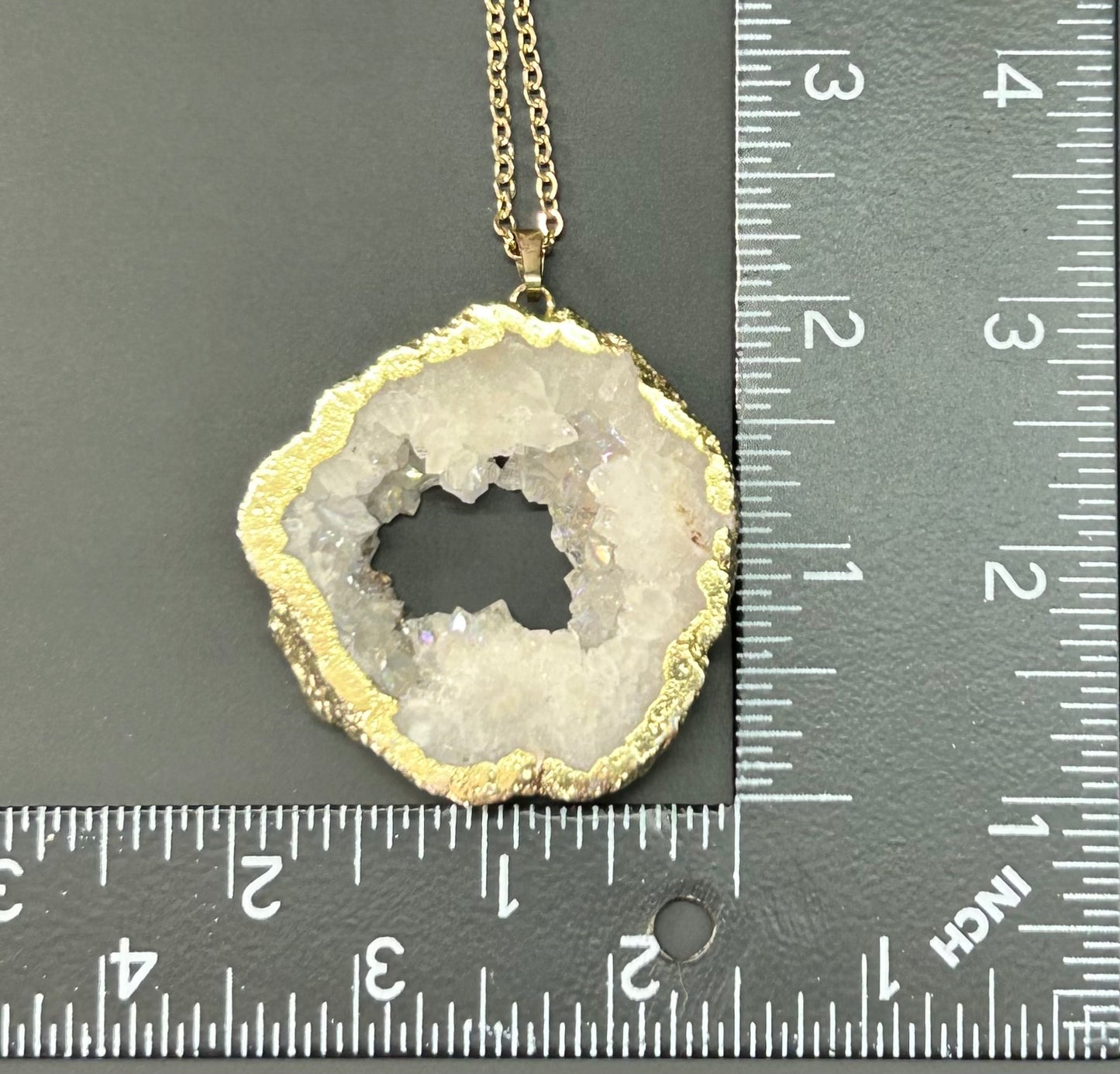 Gold Tone Geode Necklace
