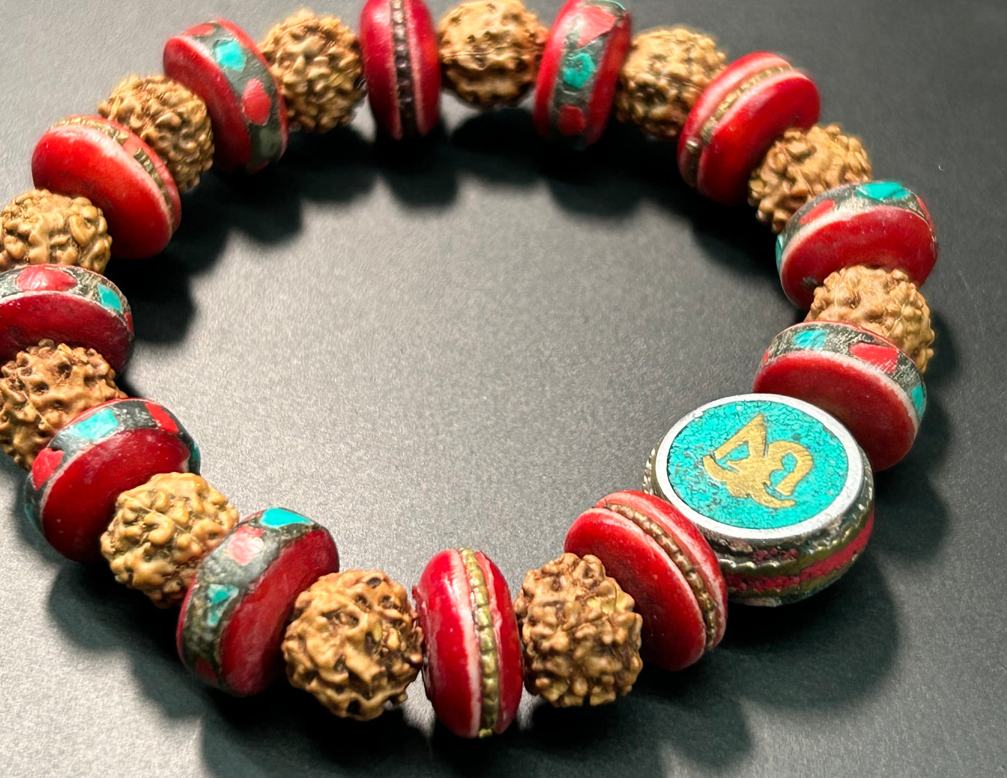 Tibetan Rudraksha Om Bracelet