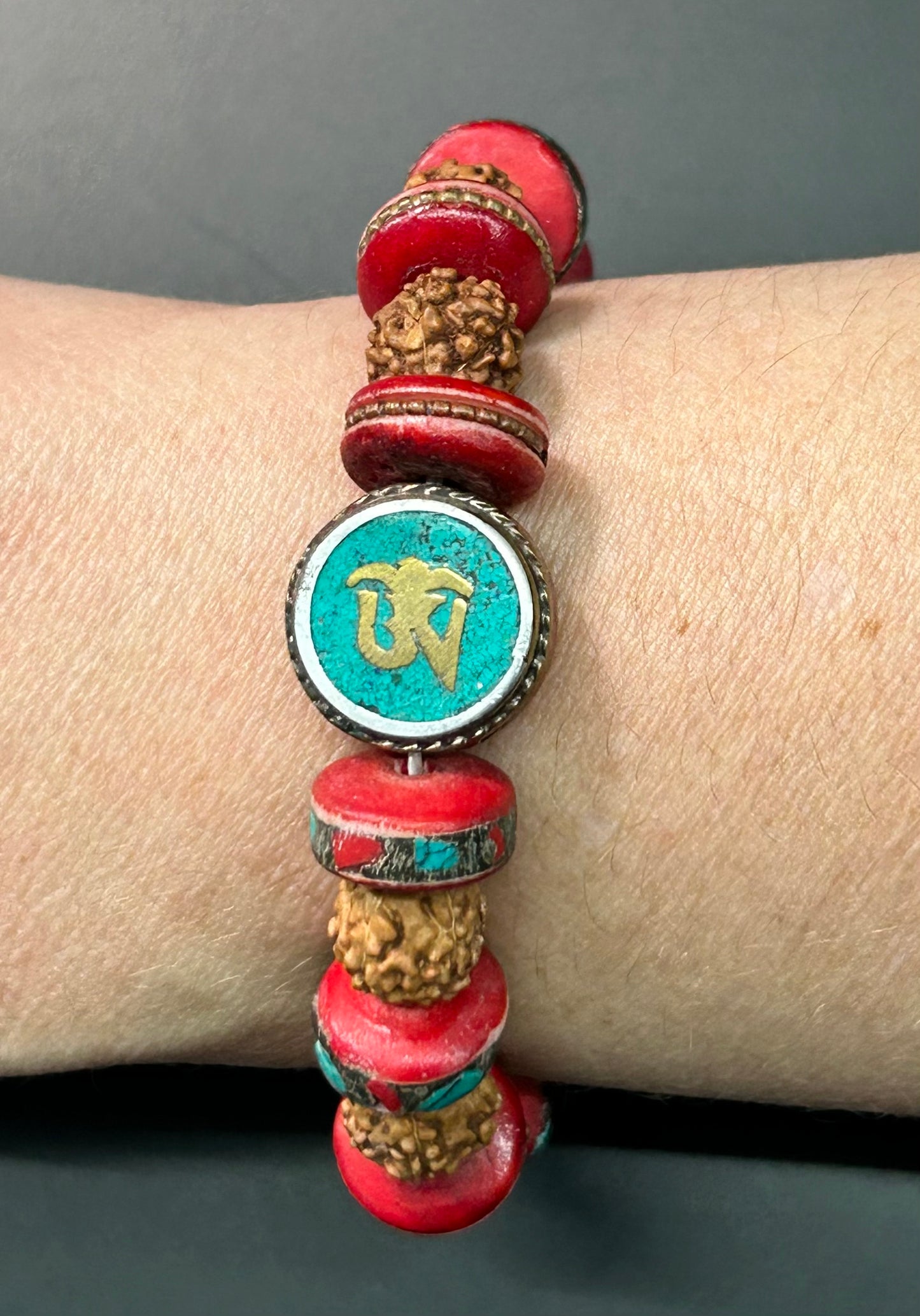 Tibetan Rudraksha Om Bracelet