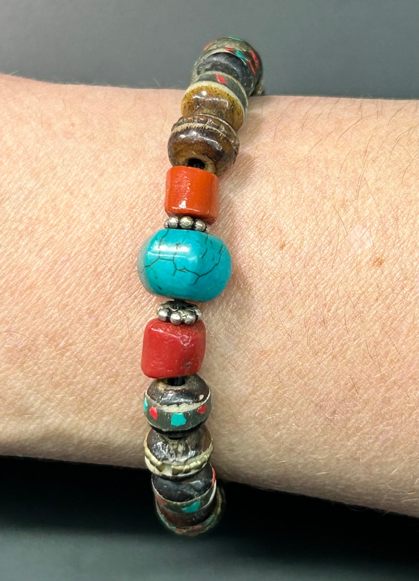 Tibetan Dyed Yak Bone Bracelet