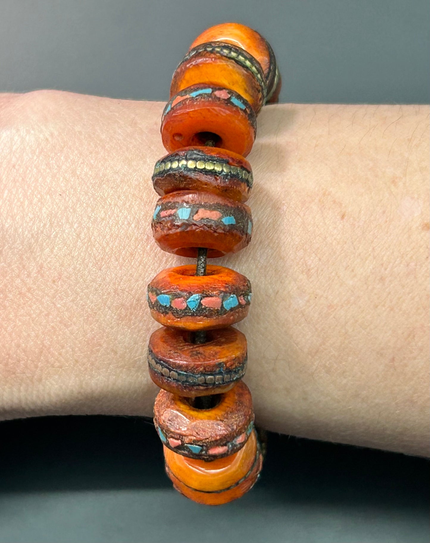 Tibetan Dyed Yak Bone Bracelet