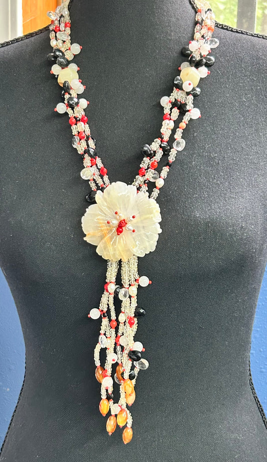 Flower Tassel Necklace