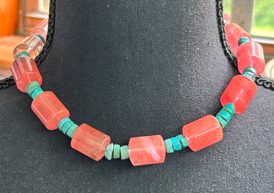 Turquoise & Glass Necklace