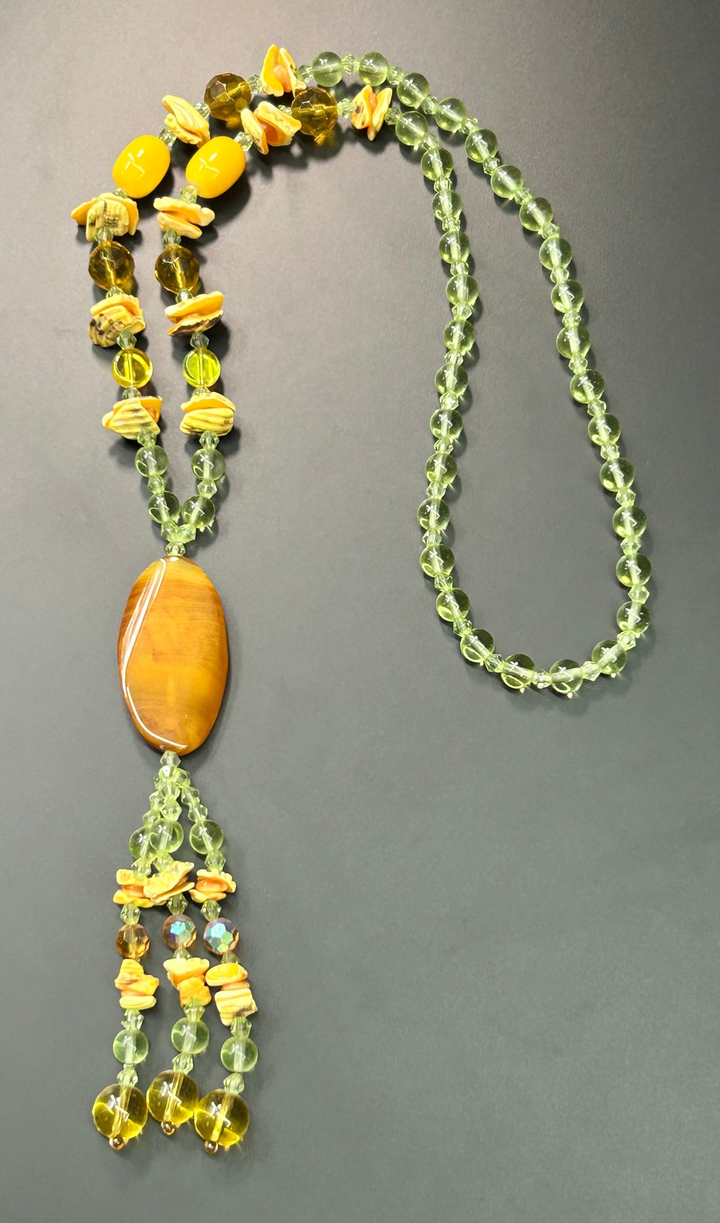 Glass Shell & Agate Necklace