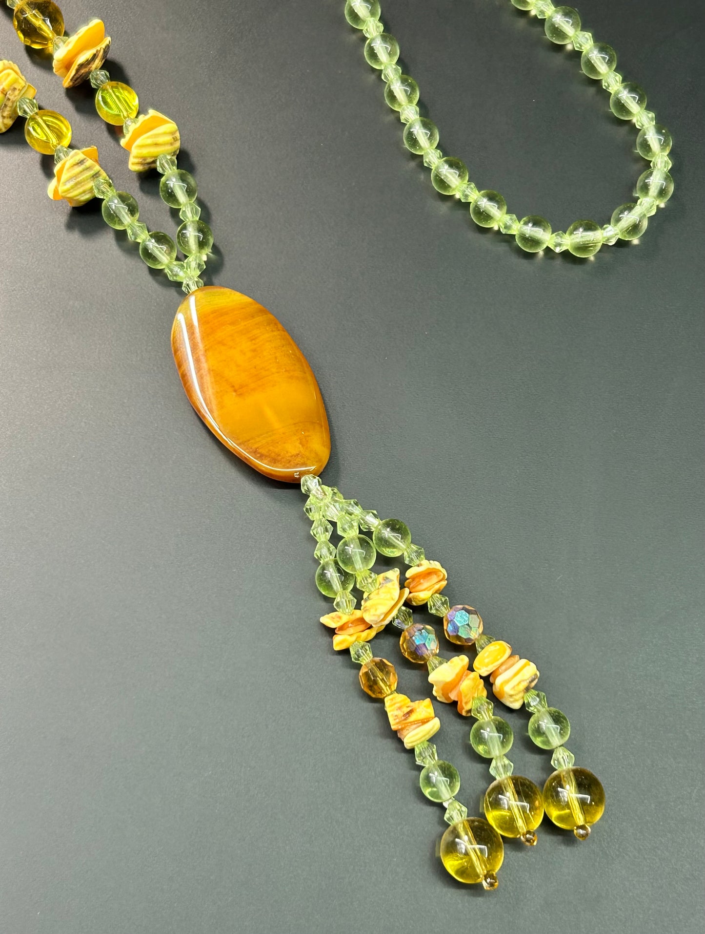 Glass Shell & Agate Necklace