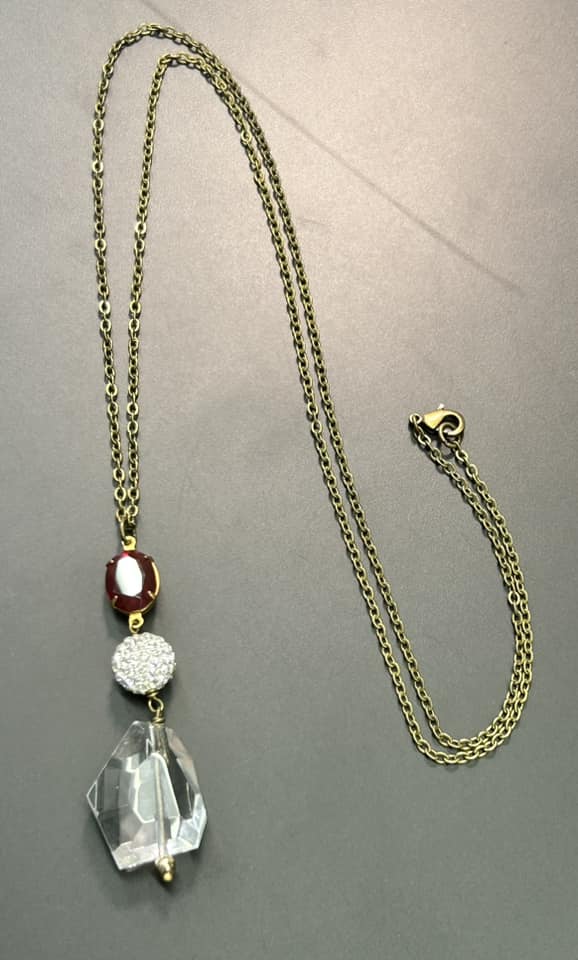 Gold Tone Glass Necklace