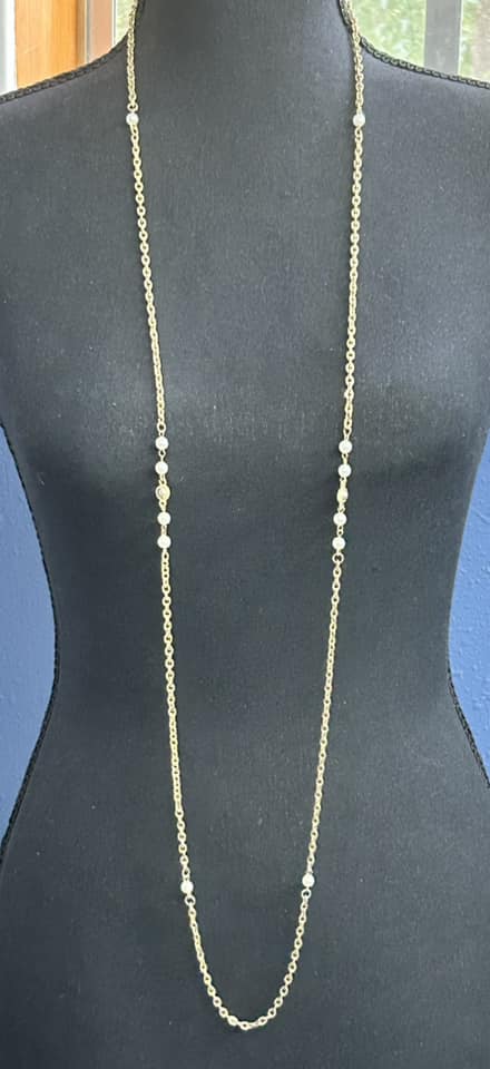 Gold Tone Faux Pearl Necklace