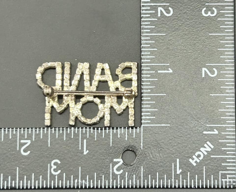 Rhinestone Band Mom Brooch
